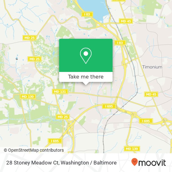 Mapa de 28 Stoney Meadow Ct, Lutherville Timonium, MD 21093
