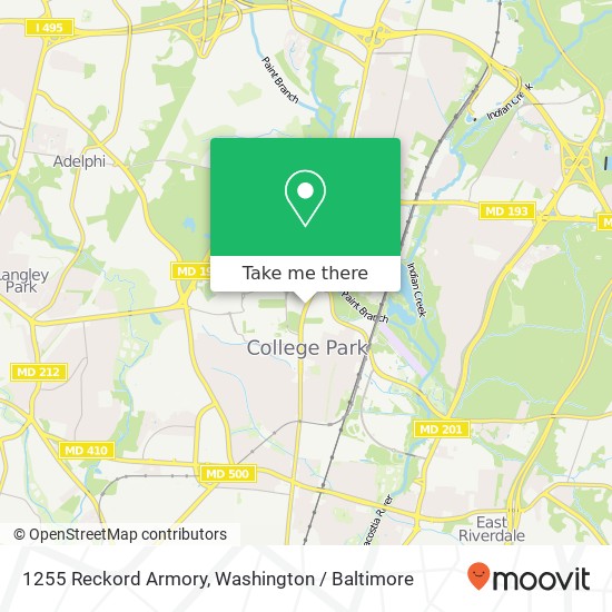 1255 Reckord Armory, College Park, MD 20742 map