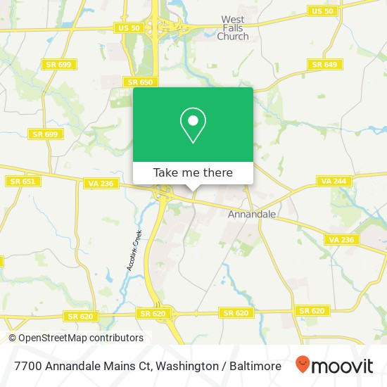 Mapa de 7700 Annandale Mains Ct, Annandale, VA 22003