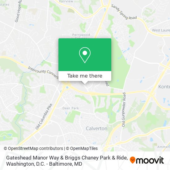 Gateshead Manor Way & Briggs Chaney Park & Ride map