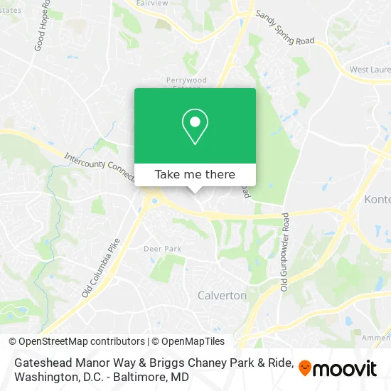 Gateshead Manor Way & Briggs Chaney Park & Ride map