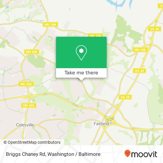 Mapa de Briggs Chaney Rd, Silver Spring, MD 20905