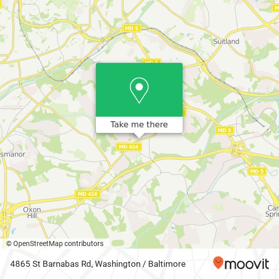 Mapa de 4865 St Barnabas Rd, Temple Hills, MD 20748