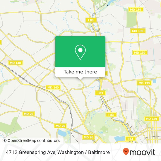 Mapa de 4712 Greenspring Ave, Baltimore, MD 21209