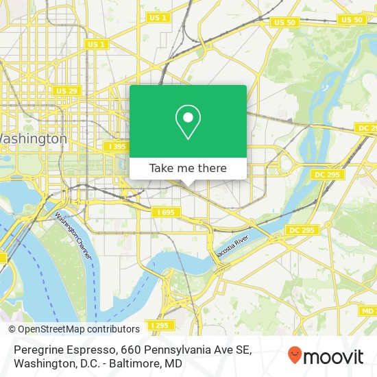 Mapa de Peregrine Espresso, 660 Pennsylvania Ave SE