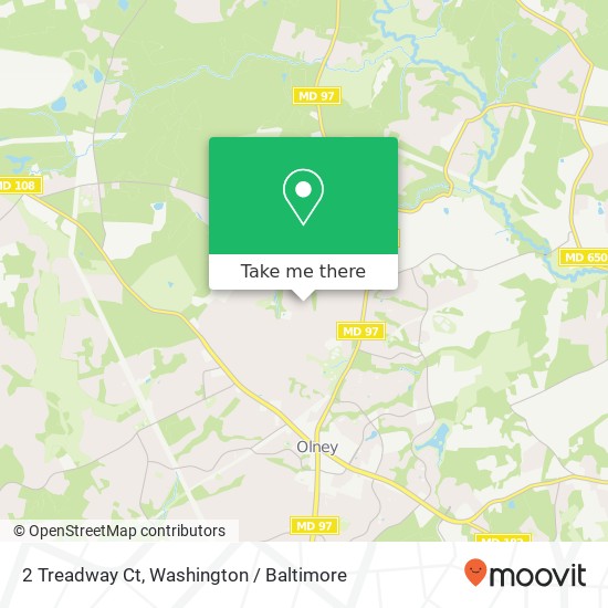 Mapa de 2 Treadway Ct, Brookeville, MD 20833