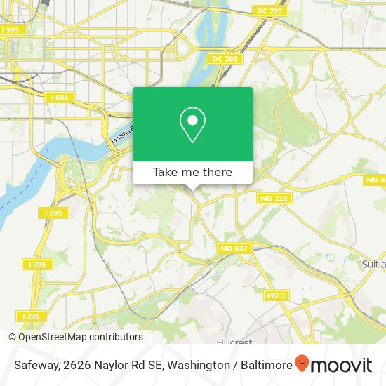 Mapa de Safeway, 2626 Naylor Rd SE