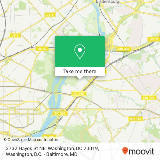 Mapa de 3732 Hayes St NE, Washington, DC 20019