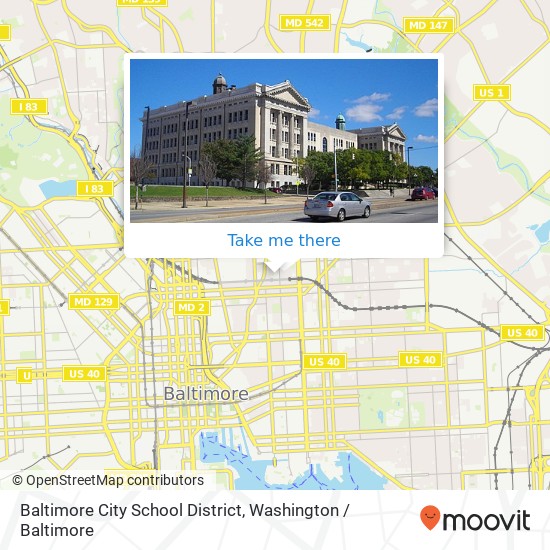 Mapa de Baltimore City School District, 1400 N Caroline St