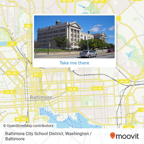 Mapa de Baltimore City School District, 1101 N Wolfe St