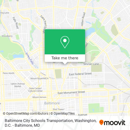 Mapa de Baltimore City Schools Transportation