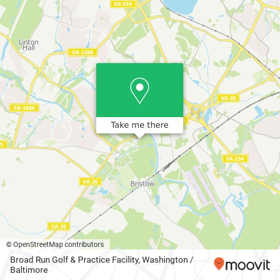 Mapa de Broad Run Golf & Practice Facility, 10201 Golf Academy Dr