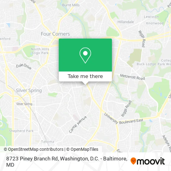 8723 Piney Branch Rd map