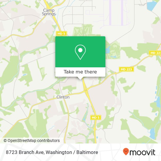 Mapa de 8723 Branch Ave, Clinton, MD 20735