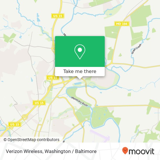 Verizon Wireless, 1811 Monocacy Blvd map