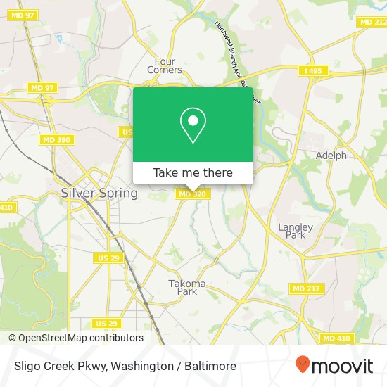 Mapa de Sligo Creek Pkwy, Silver Spring, MD 20901