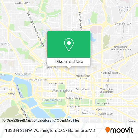 Mapa de 1333 N St NW