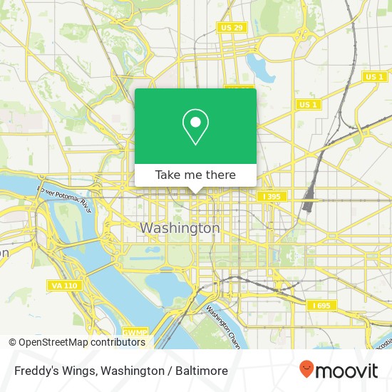 Mapa de Freddy's Wings, 1400 I St NW