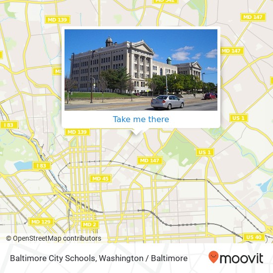 Baltimore City Schools, 3220 The Alameda map