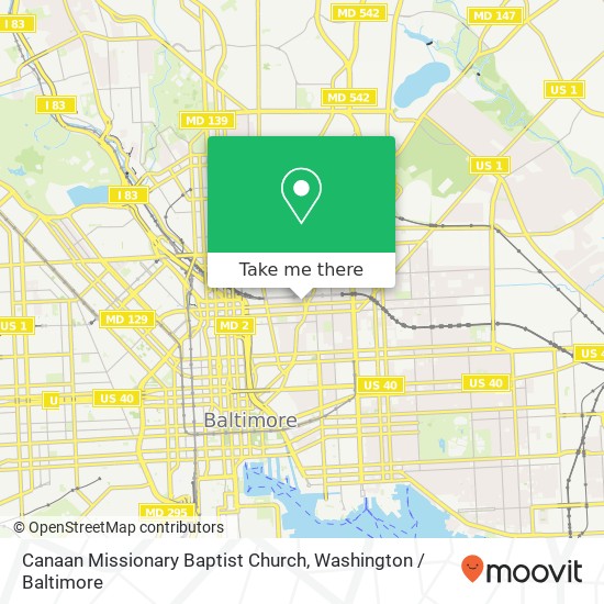 Canaan Missionary Baptist Church, 1108 E Preston St map