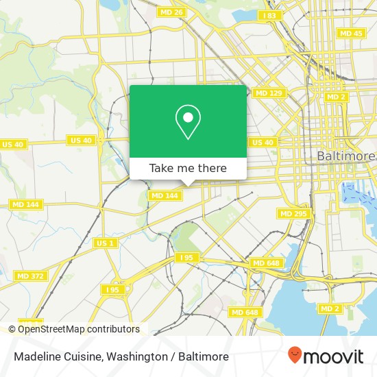 Mapa de Madeline Cuisine, 2109 W Pratt St