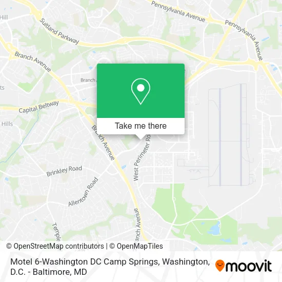 Mapa de Motel 6-Washington DC Camp Springs
