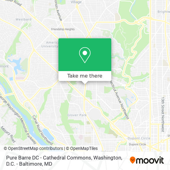 Mapa de Pure Barre DC - Cathedral Commons
