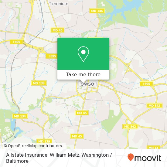 Mapa de Allstate Insurance: William Metz, 28 Allegheny Ave