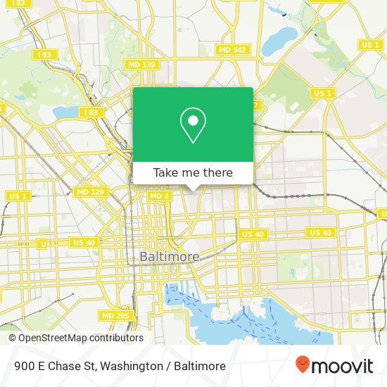 Mapa de 900 E Chase St, Baltimore, MD 21202