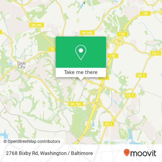 Mapa de 2768 Bixby Rd, Woodbridge, <B>VA< / B> 22193