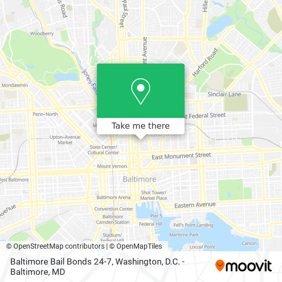 Baltimore Bail Bonds 24-7 map