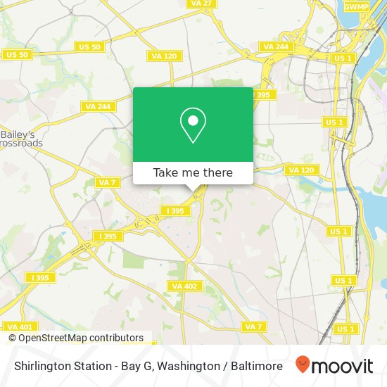 Shirlington Station - Bay G map