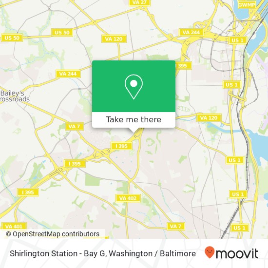 Mapa de Shirlington Station - Bay G