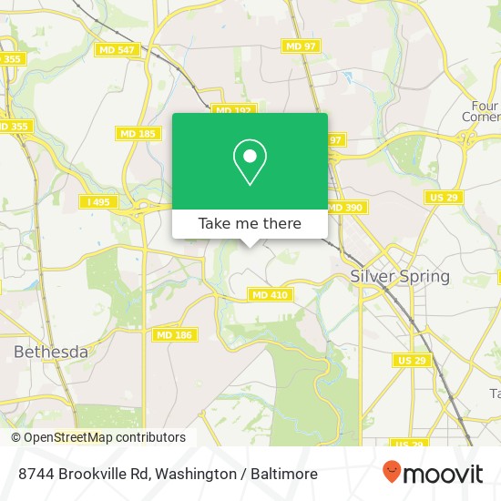 Mapa de 8744 Brookville Rd, Silver Spring, MD 20910