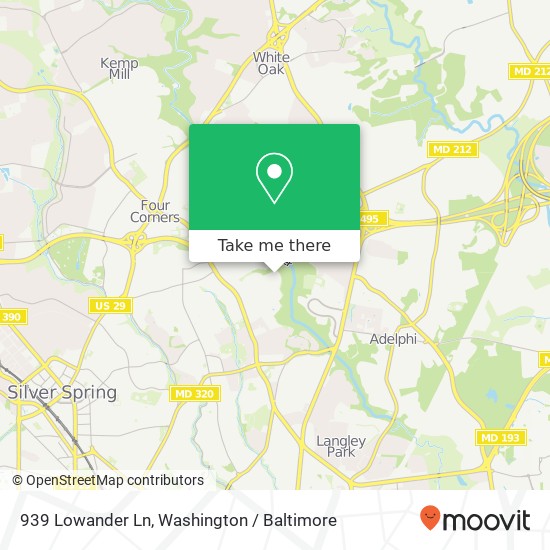 939 Lowander Ln, Silver Spring, MD 20901 map