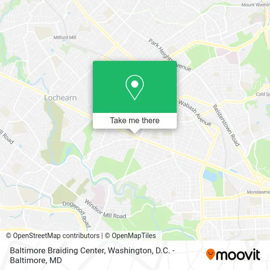 Baltimore Braiding Center map