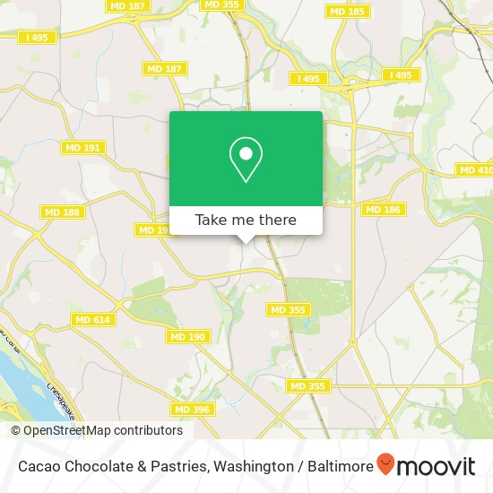 Mapa de Cacao Chocolate & Pastries, 7129 Bethesda Ln