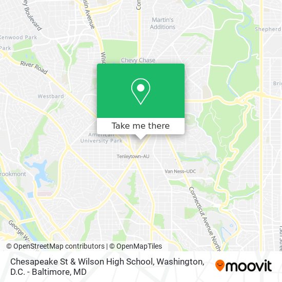 Chesapeake St & Wilson High School map