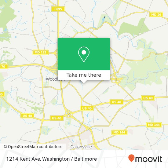 Mapa de 1214 Kent Ave, Gwynn Oak, MD 21207