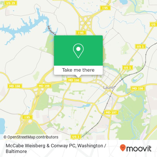 Mapa de McCabe Weisberg & Conway PC, 8101 Sandy Spring Rd