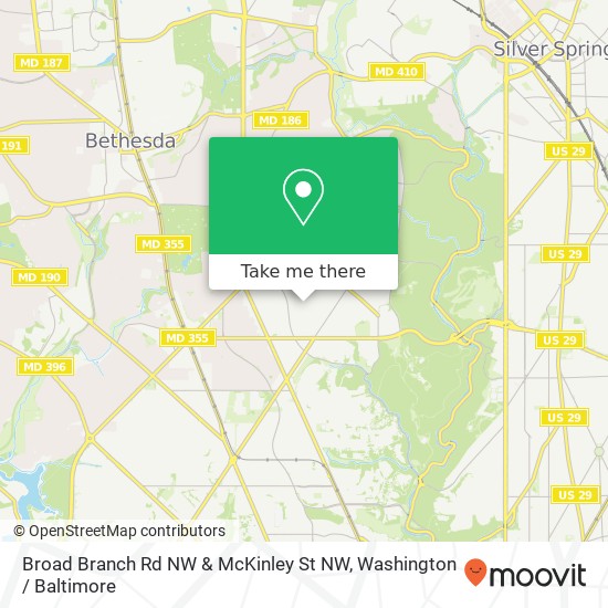 Broad Branch Rd NW & McKinley St NW map