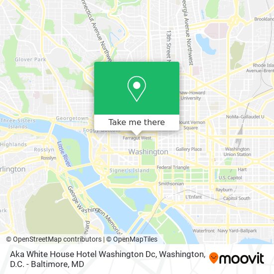 Aka White House Hotel Washington Dc map