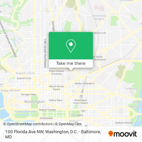 100 Florida Ave NW map