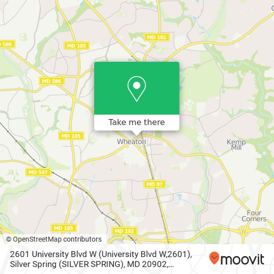 2601 University Blvd W (University Blvd W,2601), Silver Spring (SILVER SPRING), MD 20902 map