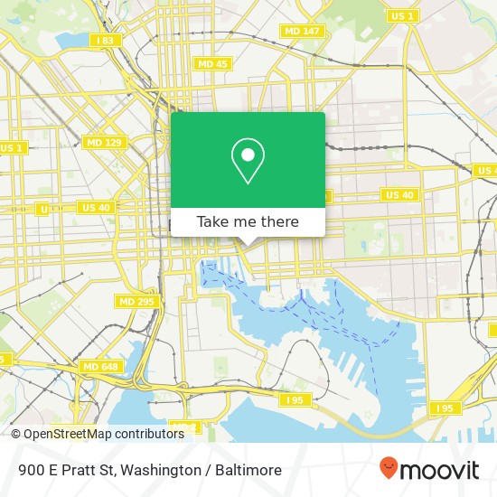 Mapa de 900 E Pratt St, Baltimore, MD 21202