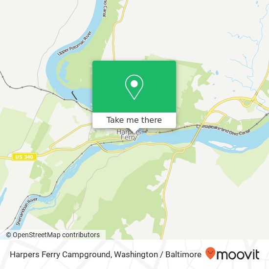 Harpers Ferry Campground, 28 Potomac St map