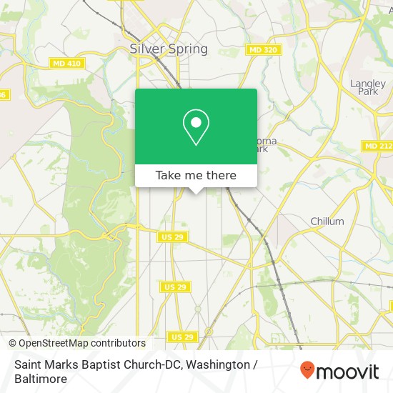 Mapa de Saint Marks Baptist Church-DC, 624 Underwood St NW