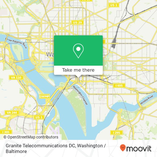 Mapa de Granite Telecommunications DC