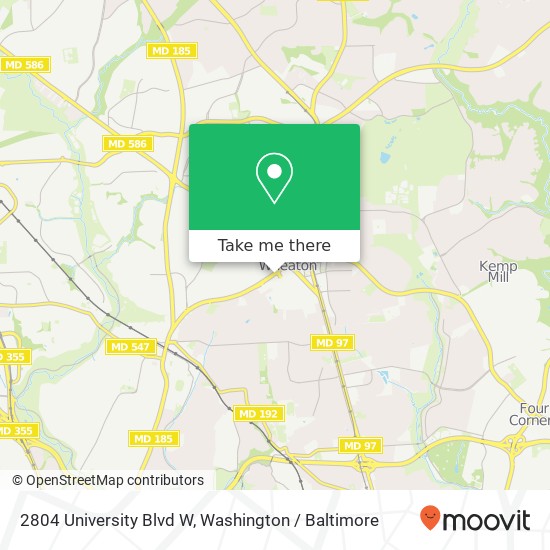 Mapa de 2804 University Blvd W, Silver Spring, MD 20902