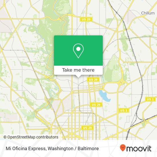 Mapa de Mi Oficina Express, 3443 14th St NW